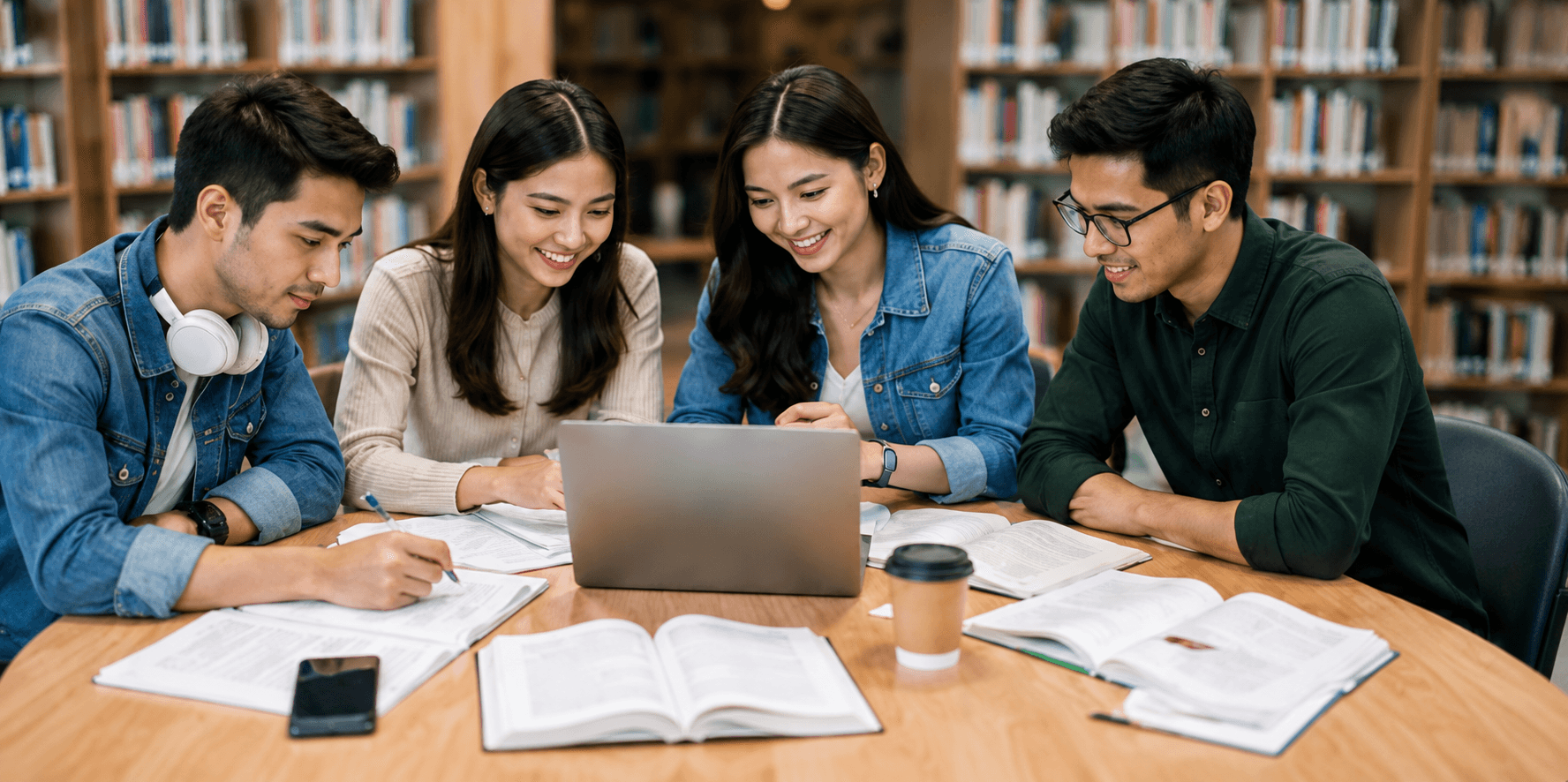 Students studying together with Scholarar